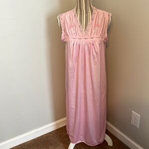 Vintage Carole Pink Nylon Gown Size Medium